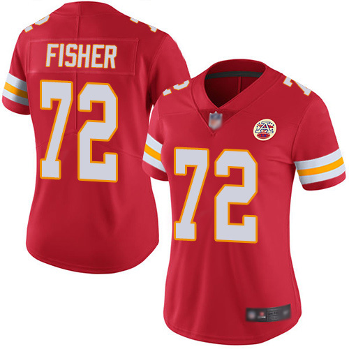Women Kansas City Chiefs 72 Fisher Eric Red Team Color Vapor Untouchable Limited Player Football Nike NFL Jersey